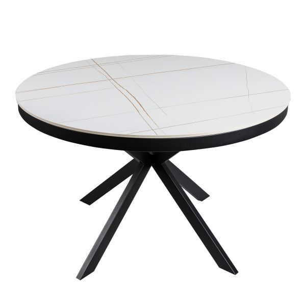 Обідній стіл OKT-2350 1200*760 Матовий білий, золото Hestia