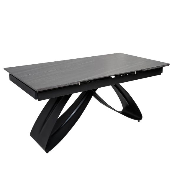 Обеденный стол OKT-2399 1600(2400)*900*760 Австралийский песок, черный матовый Hestia - фото 2