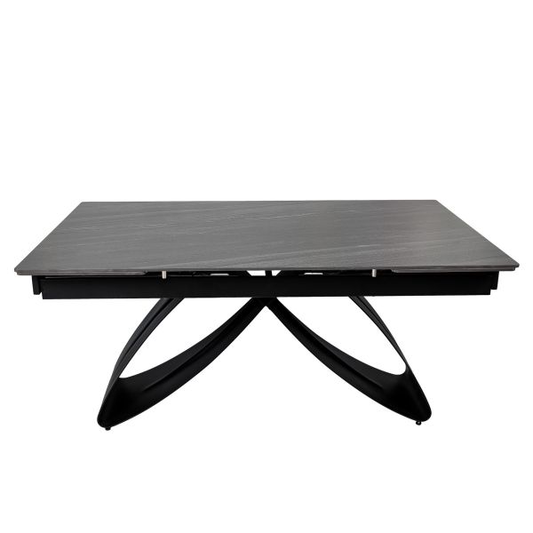 Обеденный стол OKT-2399 1600(2400)*900*760 Австралийский песок, черный матовый Hestia - фото 3