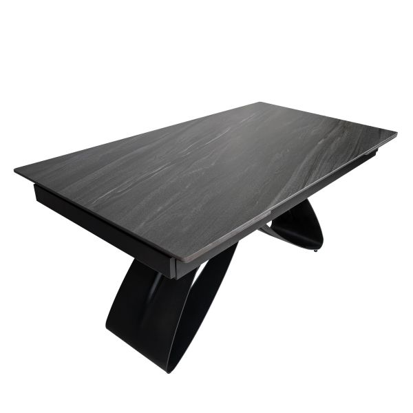 Обеденный стол OKT-2399 1600(2400)*900*760 Австралийский песок, черный матовый Hestia - фото 9