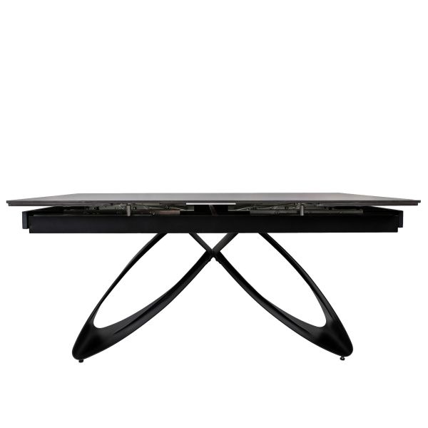 Обеденный стол OKT-2399 1600(2400)*900*760 Австралийский песок, черный матовый Hestia - фото 8