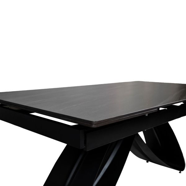 Обеденный стол OKT-2399 1600(2400)*900*760 Австралийский песок, черный матовый Hestia - фото 7