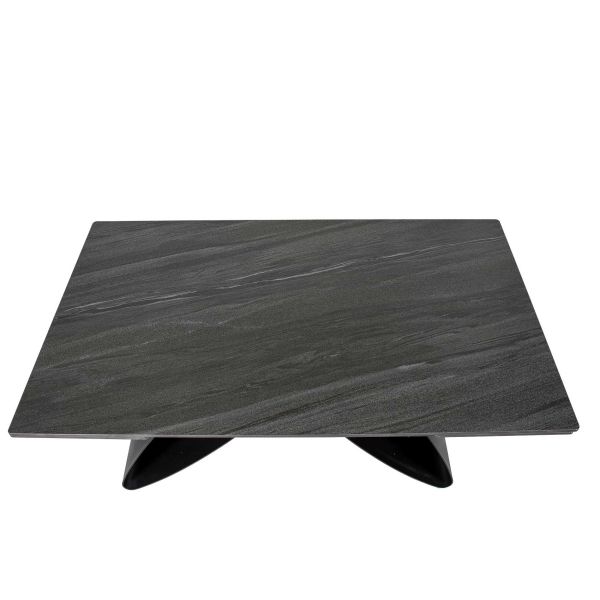 Обеденный стол OKT-2399 1600(2400)*900*760 Австралийский песок, черный матовый Hestia - фото 6