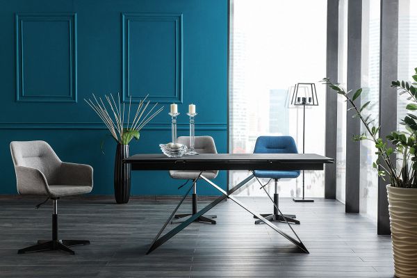 Стол раскладной черный 160(240)x90 (эффект камня/черный мат) Westin II Signal - фото 4