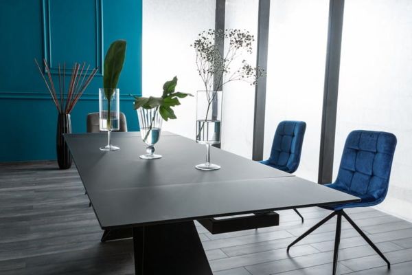 Стол раскладной черный 160(240)x90 (эффект камня/черный мат) Westin II Signal - фото 3