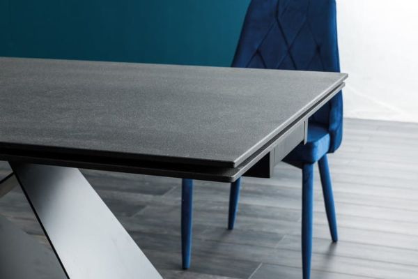 Стол раскладной черный 160(240)x90 (эффект камня/черный мат) Westin II Signal - фото 2