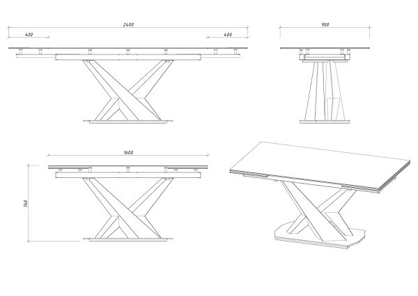 Кухонний стіл Рейн DT-006.01(160-240/90/76) - фото 2