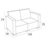 Диван плетений з ратану MONACO 832 коричневий 