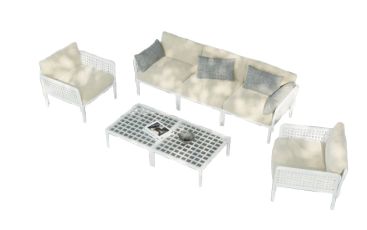 Набор с диваном Mykonos Plastic 8001 Белый 90059 ISSA