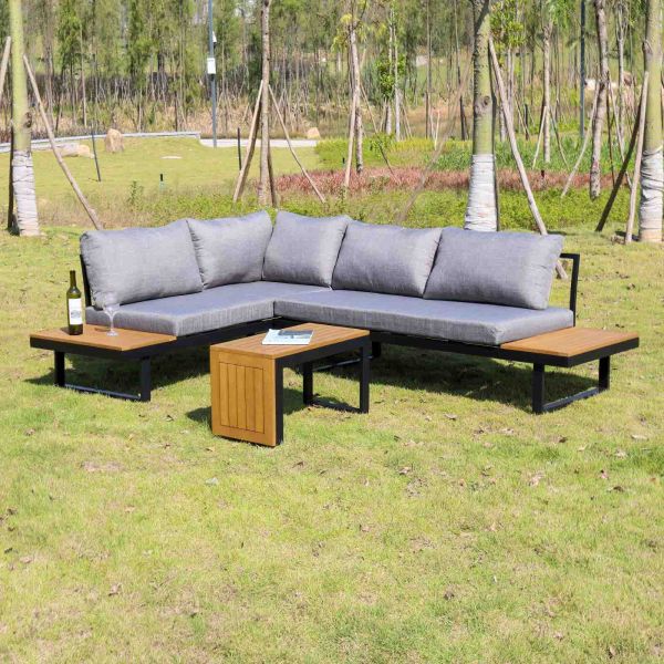 Набор садовой мебели с боковыми столиками AC1587 175х77х68, 70х35х40 DEKA - фото 7