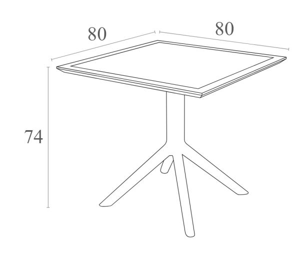 Стіл SKY 106 80X80 чорний - фото 4