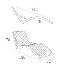 Лежак SLIM 087 білий - фото 7