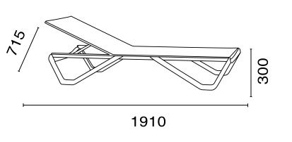 Лежак WAVE білий/блакитний 5347 HAGEA - фото 2