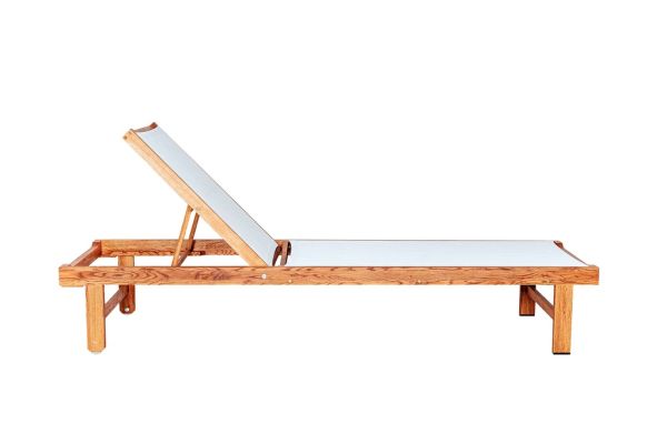 CHALET LOUNGE Шезлонг 2100х700х350 дуб, каркас тік, матрац сірий Woodsun - фото 2