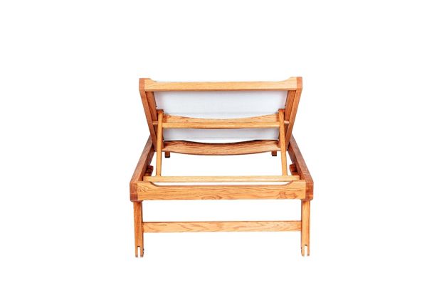 CHALET LOUNGE Шезлонг 2100х700х350 дуб, каркас тік, матрац сірий Woodsun - фото 5