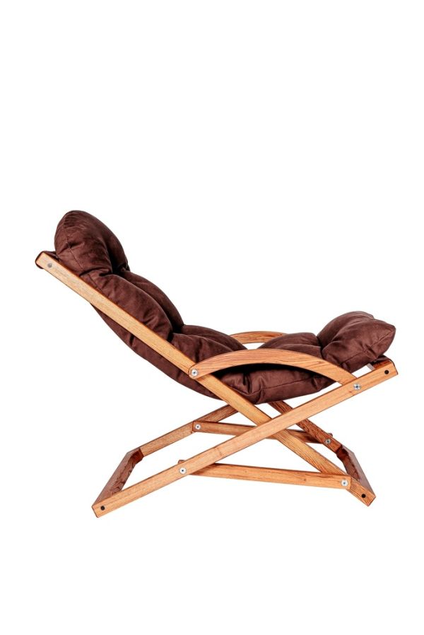 CHALET SWING SOFT Крісло шезлонг 760х900х820 дуб, каркас тік, матрац синтепон колір св-сірий Woodsun - фото 3
