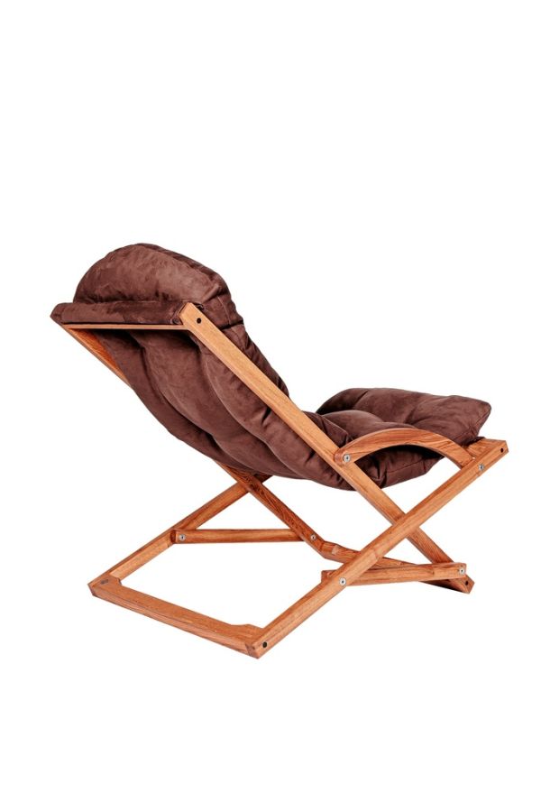 CHALET SWING SOFT Крісло шезлонг 760х900х820 дуб, каркас тік, матрац синтепон колір св-сірий Woodsun - фото 4