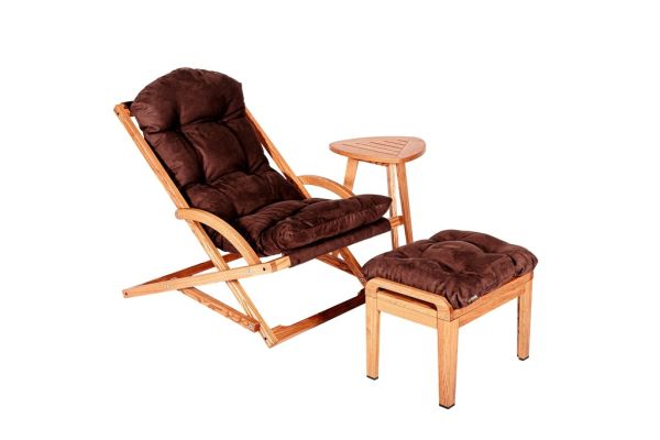 CHALET SWING SOFT Крісло шезлонг 760х900х820 дуб, каркас тік, матрац синтепон колір св-сірий Woodsun - фото 8