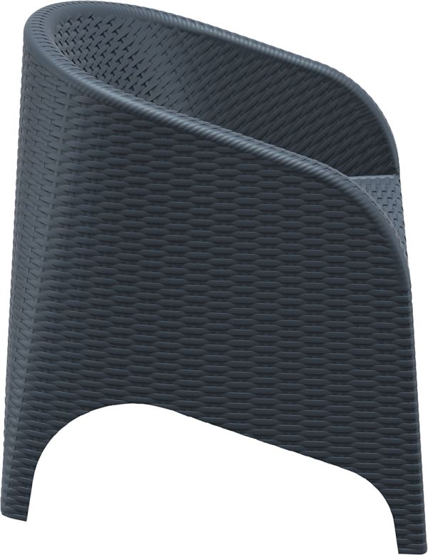 Крісло плетене з ратану ARUBA 804 темно-сіре - фото 5