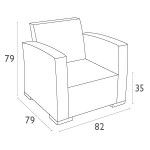 Крісло плетене з ратану MONACO 831 коричневе - фото 2