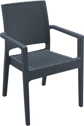 Крісло плетене з ратану IBIZA 810 темно-сіре 