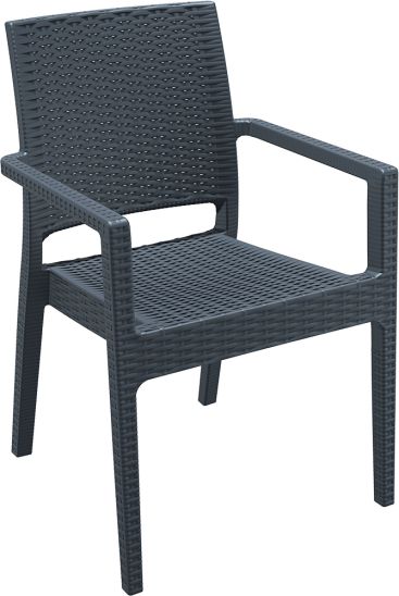 Крісло плетене з ратану IBIZA 810 темно-сіре 