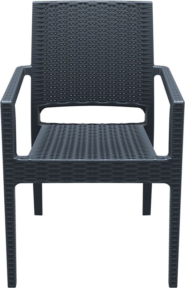 Крісло плетене з ратану IBIZA 810 темно-сіре - фото 3