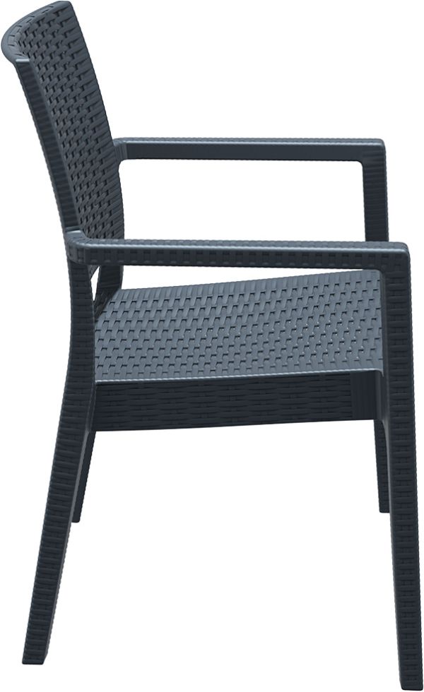 Крісло плетене з ратану IBIZA 810 темно-сіре - фото 4