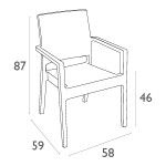 Крісло плетене з ратану IBIZA 810 темно-сіре - фото 7