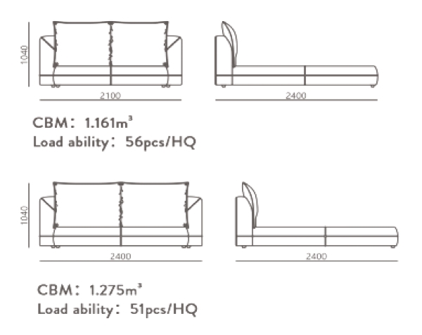 Кровать B-0055A King 240х240х104 Серый Stella