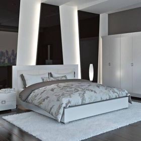 Ліжко Карат 1600 з Підйомним Механізмом White Gloss