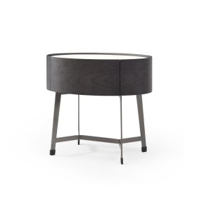 Прикроватная тумбочка NT1055 592х442х520 мм Черный матовый дуб Mexil