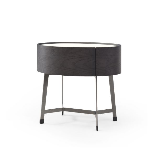 Прикроватная тумбочка NT1055 592х442х520 мм Черный матовый дуб Mexil