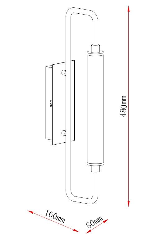 MAR2024085W-S LED Настенный светильник 480x80x160mm Черный