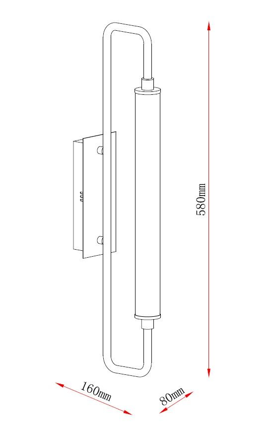 MAR2024085W-M LED Настенный светильник 580x80x160mm Черный