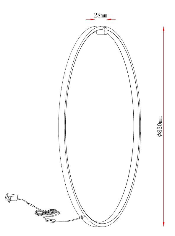 MAR2024093W-M LED Настенный светильник Φ830x28m Черный