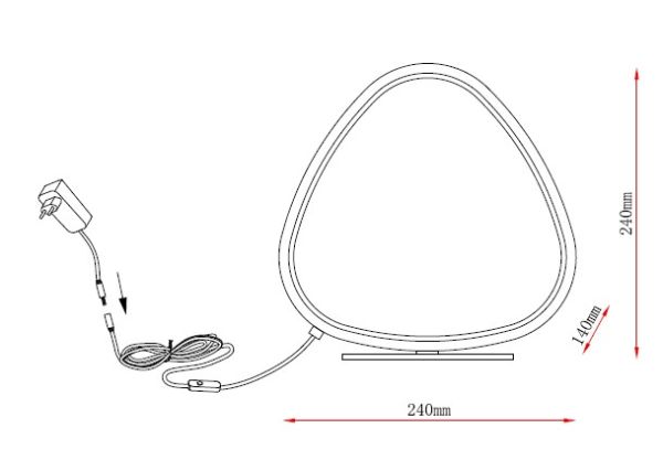 MAR2023519T-TG LED Настольный светильник 240x140x240mm Титан-серый