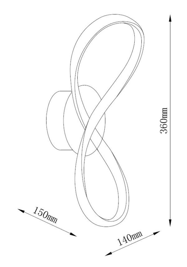 MAR20026W-TG LED Настенный светильник 150x140x360mm Титан-серый