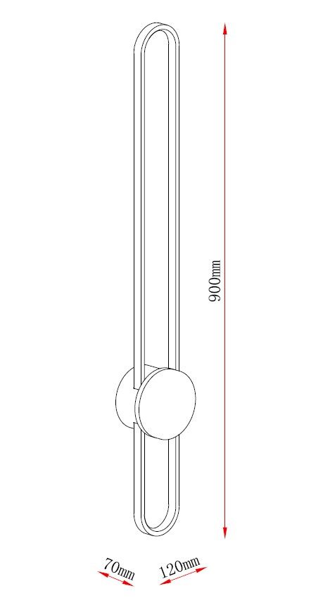 MAR2023564W LED Настенный светильник 900x70x120mm Черный-Золотой