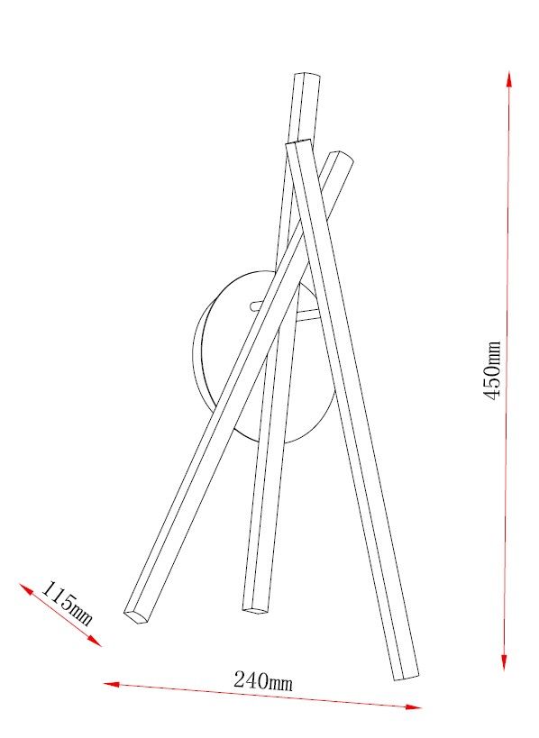 MAR2023521W3-BK ​​LED Настенный светильник 240x115x450mm Черный