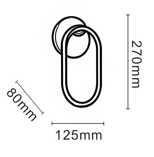 MAR2023509W LED Настенный светильник 125x80x270mm Черный