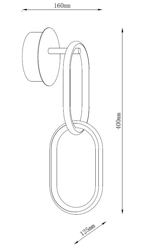 MAR2023509W2 LED Настенный светильник 125x160x400mm Черный