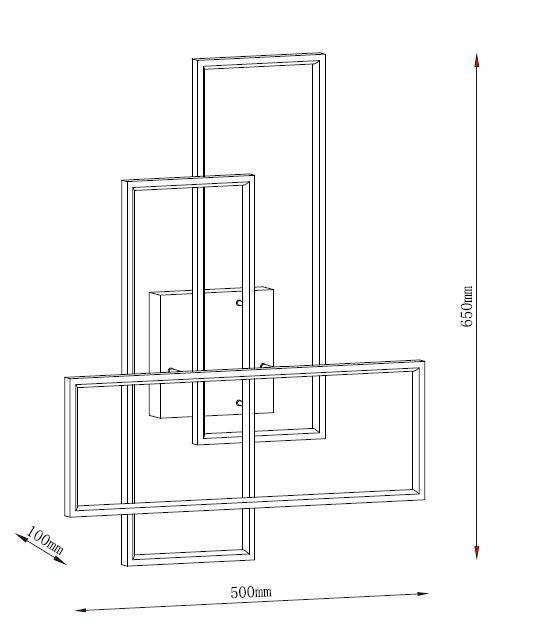 MAR22801W-BK LED Настенный светильник 500x650x100mm Черный