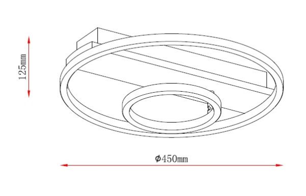 MAR2024100W2 LED Настенный светильник Φ450x125mm Черный-Дерево
