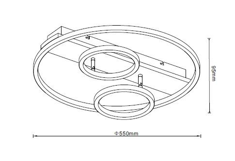 MAR2024100W3 LED Настенный светильник Φ550x95mm Черный-Дерево