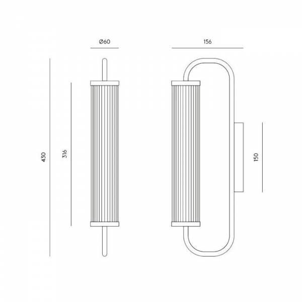 ISON настенная лампа LED STRIP 6W 2700K A1298 состаренное золото/прозрачный стеклянный абажур AROMAS - фото 2