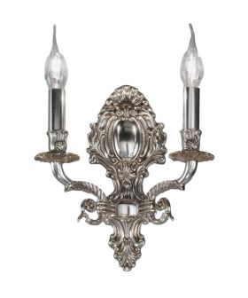 Литый настенный светильник из кристально чистого античного серебра 925/2А NERVILAMP