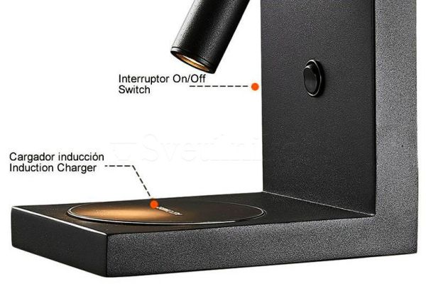 ZANZIBAR LED настенная лампа черная 3W - CELL PHONE INDUCTION CHARGER 6752 (Negro arena-Sand black) Mantra - фото 2