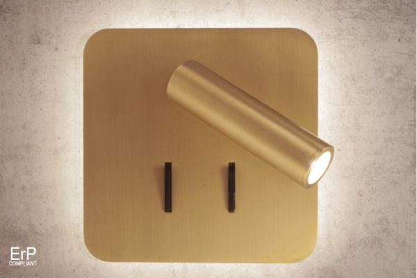 CAYMAN SQ настенный свет для чтения 3W, 6W 3000K 7854 (Gold) Mantra - фото 3