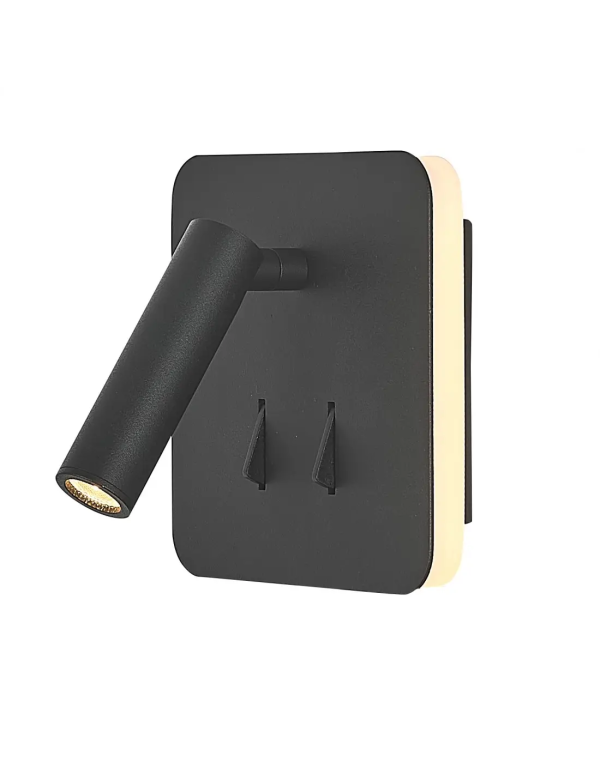 CAYMAN SQ настенный свет для чтения 3W, 6W 3000K 7826 (Matt black) Mantra